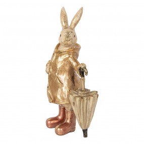 26PR5501 Decorative Figurine Rabbit 20x12x33 cm Beige Gold colored Plastic