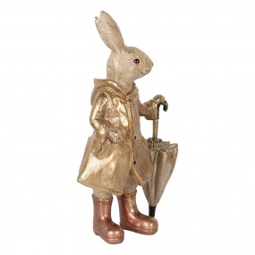 26PR5501 Decorative Figurine Rabbit 20x12x33 cm Beige Gold colored Plastic