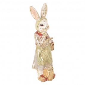 26PR5508 Decorative Figurine Rabbit 7x6x21 cm Beige Green Plastic