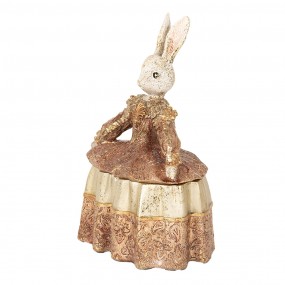 26PR5509 Boîte à bijoux Lapin 18x12x25 cm Beige Couleur or Plastique