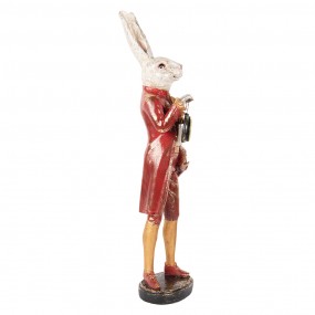 25PR0160 Decorative Figurine Rabbit 72 cm Beige Gold colored Plastic Clock