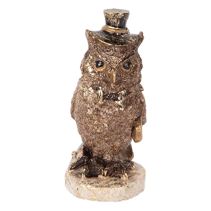 6PR5081 Decorative Figurine Owl 14 cm Brown Plastic