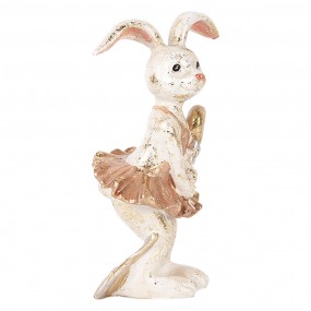 26PR5094 Dekorationsfigur Kaninchen 14 cm Beige Goldfarbig Kunststoff