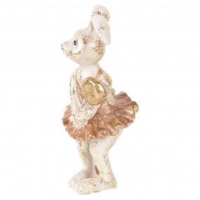 26PR5094 Dekorationsfigur Kaninchen 14 cm Beige Goldfarbig Kunststoff