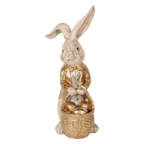 26PR5134 Figurine décorative Lapin 51 cm Beige Couleur or Plastique