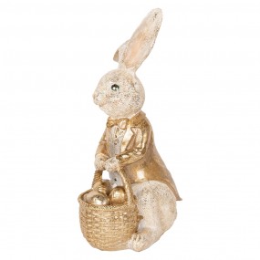 26PR5134 Figurine décorative Lapin 51 cm Beige Couleur or Plastique