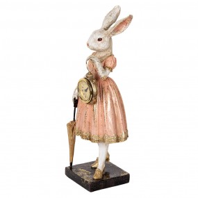 26PR5138 Figurine décorative Lapin 34 cm Blanc Rose Plastique