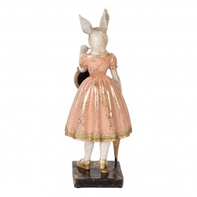 26PR5138 Figurine décorative Lapin 34 cm Blanc Rose Plastique