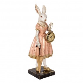 26PR5138 Figurine décorative Lapin 34 cm Blanc Rose Plastique