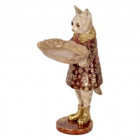 26PR5142 Statuetta decorativa Gatto  27 cm Beige Color oro Plastica