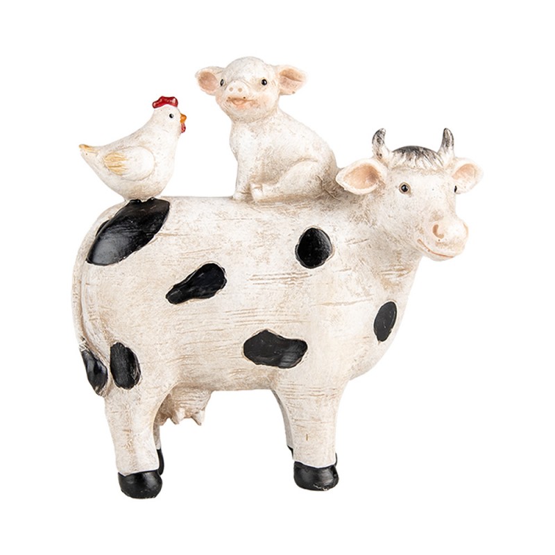 6PR5273 Decorative Figurine Cow 12x5x13 cm White Plastic