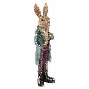 26PR5486 Figurine décorative Lapin 24 cm Marron Plastique