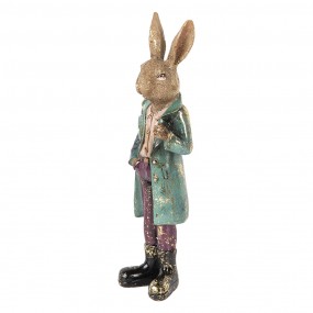 26PR5486 Figurine décorative Lapin 24 cm Marron Plastique