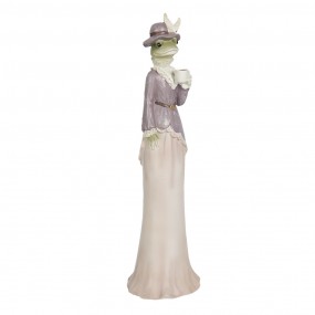 26PR3188 Figurine Grenouille 7x7x32 cm Beige Violet Polyrésine