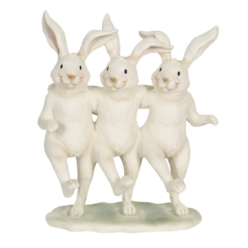 6PR3189 Figurine Rabbit 16x9x19 cm White Polyresin Rectangle Home Accessories