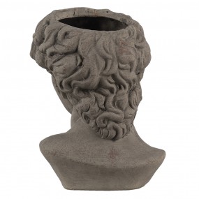 26TE0399M Planter Bust 14x13x21 cm Grey Stone Indoor Planter