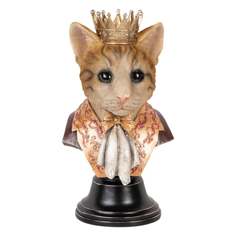 6PR5107 Statuetta decorativa Gatto  37 cm Marrone Plastica