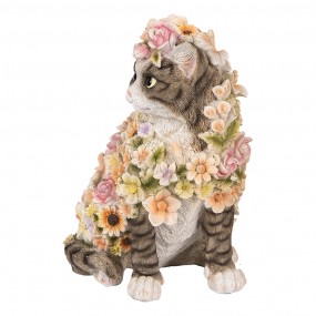 26PR5111 Statuetta decorativa Gatto  31 cm Grigio Plastica