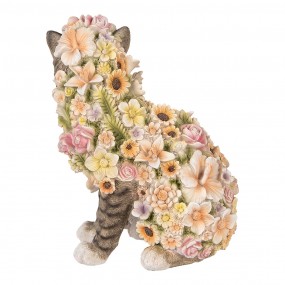 26PR5111 Decoratie Beeld Kat 31 cm Grijs Kunststof