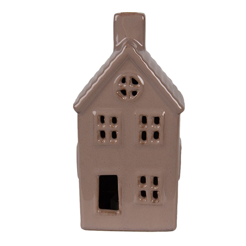 6CE2118 Decoratie Huis met LED 8x6x15 cm Bruin Keramiek 6CE2118 Decoratie Huis met LED 8x6x15 cm Bruin Keramiek