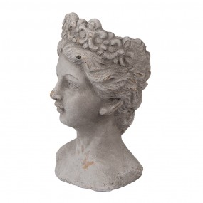 26TE0555 Blumentopf Frau 14x15x24 cm Grau Stein