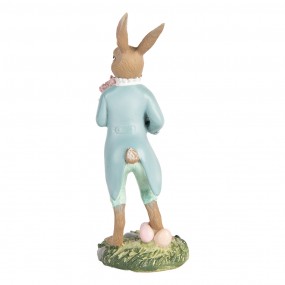 26PR5435 Figurine décorative Lapin 13 cm Beige Bleu Plastique