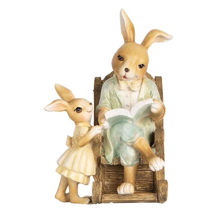6PR5454 Decorative Figurine Rabbits 12x11x17 cm Beige Plastic 6PR5454 Decorative Figurine Rabbits 12x11x17 cm Beige Plastic