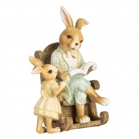 26PR5454 Statuetta decorativa Conigli 12x11x17 cm Beige Plastica