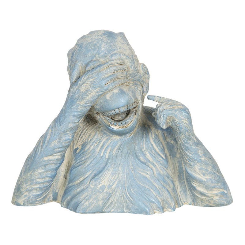 6PR3206 Statuetta Scimmia 24 cm Blu Beige Poliresina Accessori per la casa