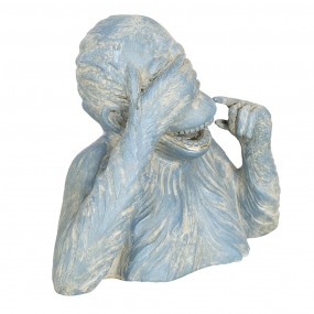 26PR3206 Figurine Singe 24 cm Bleu Beige Polyrésine Accessoires de maison