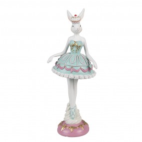 26PR5153 Dekorationsfigur Kaninchen 23 cm Weiß Kunststoff