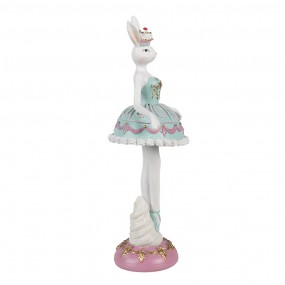 26PR5153 Dekorationsfigur Kaninchen 23 cm Weiß Kunststoff