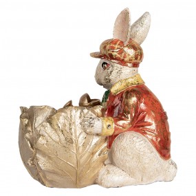 26PR5484 Figurine décorative Lapin 28x18x30 cm Beige Rouge Plastique