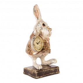 26PR5513 Figurine décorative Lapin 13x13x26 cm Beige Plastique Horloge