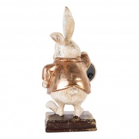 26PR5513 Figurine décorative Lapin 13x13x26 cm Beige Plastique Horloge