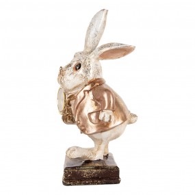 26PR5513 Figurine décorative Lapin 13x13x26 cm Beige Plastique Horloge