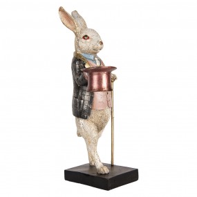 26PR5514 Decorative Figurine Rabbit 33 cm Beige Grey Plastic