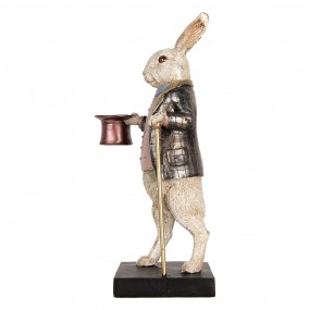 26PR5514 Decorative Figurine Rabbit 33 cm Beige Grey Plastic