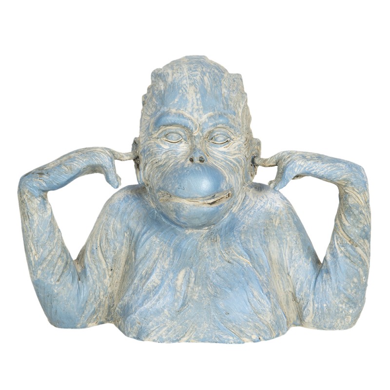 6PR3207 Figurine Singe 24 cm Bleu Beige Polyrésine Accessoires de maison