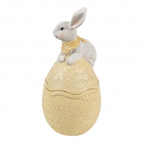 26PR5129 Bol de décoration Œuf 11x10x20 cm Jaune Blanc Plastique Lapin