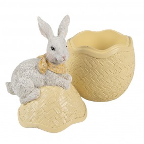 26PR5129 Bol de décoration Œuf 11x10x20 cm Jaune Blanc Plastique Lapin