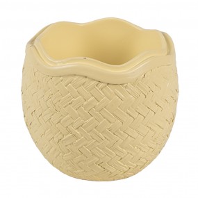 26PR5129 Bol de décoration Œuf 11x10x20 cm Jaune Blanc Plastique Lapin