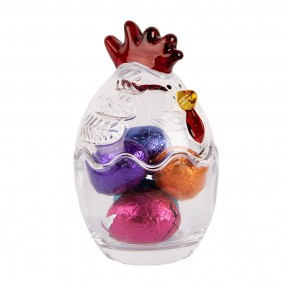 26GL4996 Glastopf Huhn Ø 6x9 cm Transparant Glas