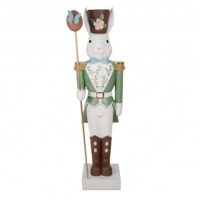 25MG0050 Decorative Figurine Rabbit 28x23x96 cm White Green Ceramic material