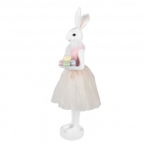 25PR0151 Decorative Figurine Rabbit 76 cm White Plastic Macarons