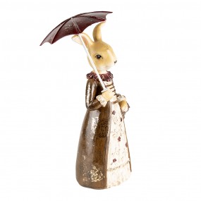 26PR4414 Decoratie Beeld Konijn 21 cm Bruin Kunststof