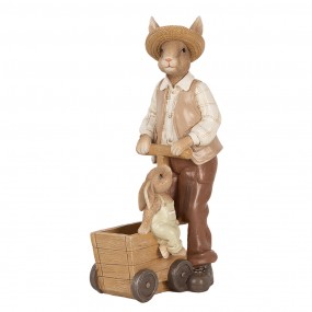 26PR5123 Dekorationsfigur Kaninchen 12x7x23 cm Braun Kunststoff