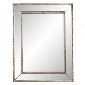252S225 Spiegel 40x50 cm Silberfarbig Holz Rechteck Großer Spiegel