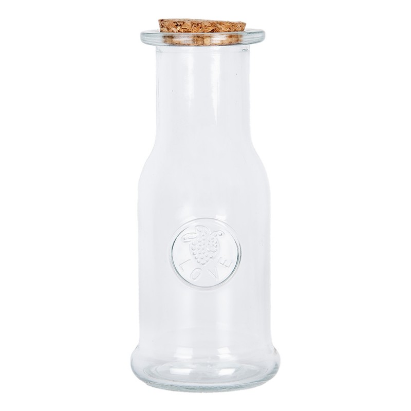 6GL5043 Dekoration Flasche Ø 7x18 cm Transparant Glas