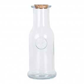 26GL5044 Dekoration Flasche Ø 9x20 cm Transparant Glas